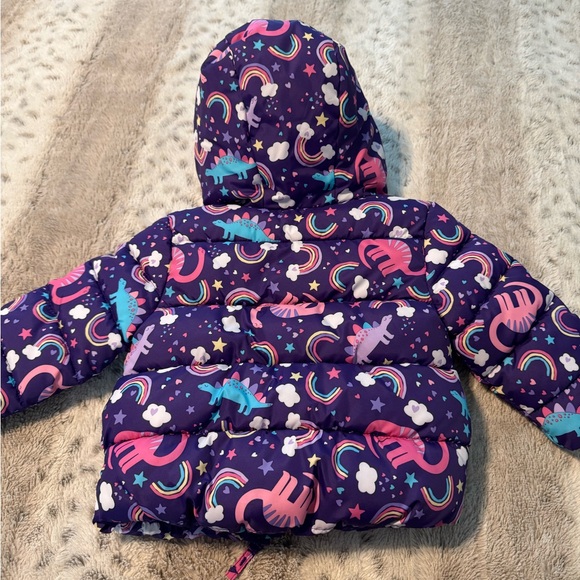 💥The Children’s Place Rainbow & Dinosaur Puffer Jacket - Picture 4 of 5